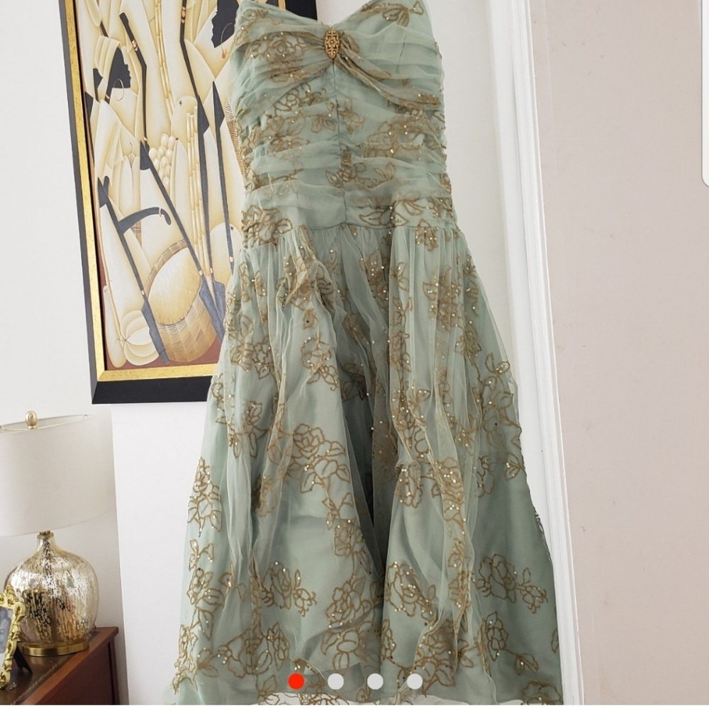 Green party dress